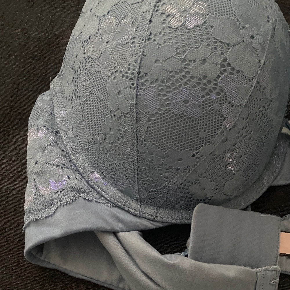 Victoria's Secret Light Blue Lace Push-Up Bra with Bow Size 38C - Picture 4 of 14